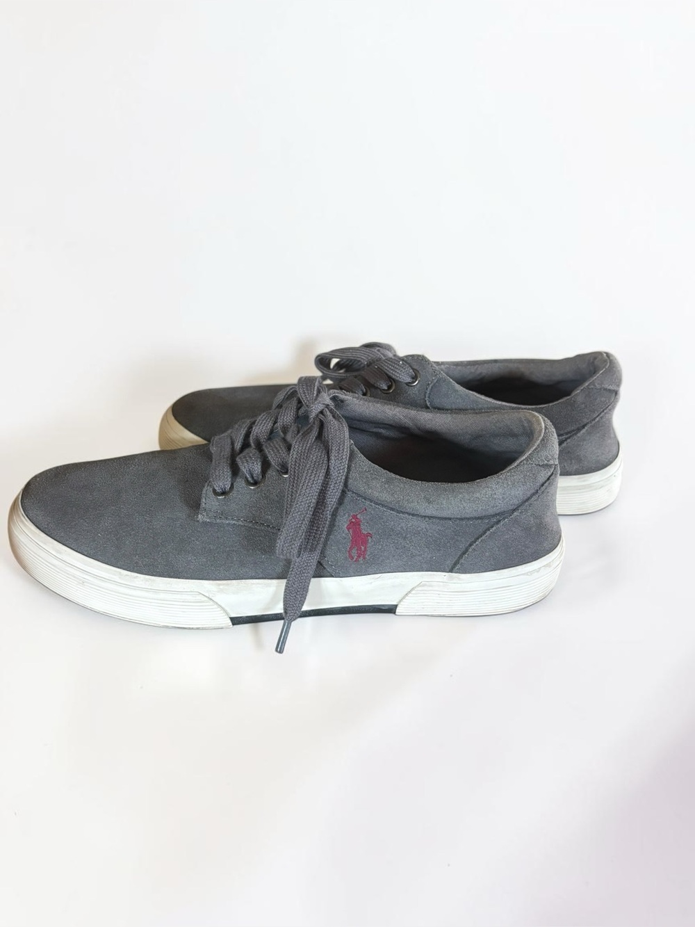Polo Ralph Lauren Felton Grey Suede Sneakers Men's 9D womens 10 Pony Logo